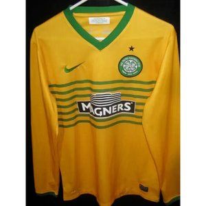 Vintage Nike Celtic FC Carling Scotland Soccer Football Jersey Small Yellow